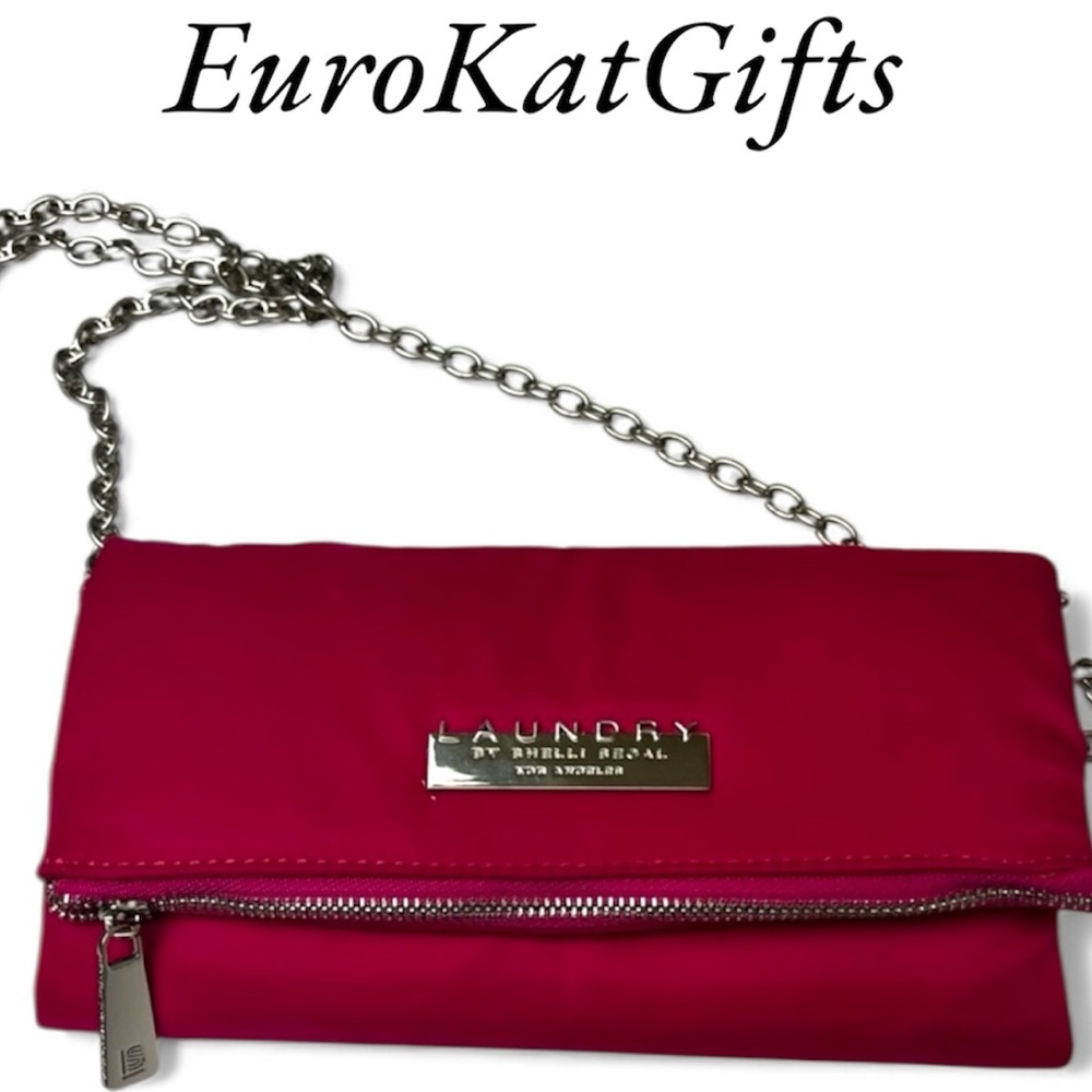 Laundry by Shelli Segal Crossbody Bag, Hot Pink Pre loved like New